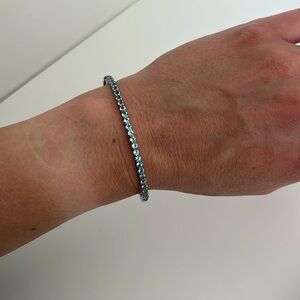 Elegant Silver and Blue Bracelet